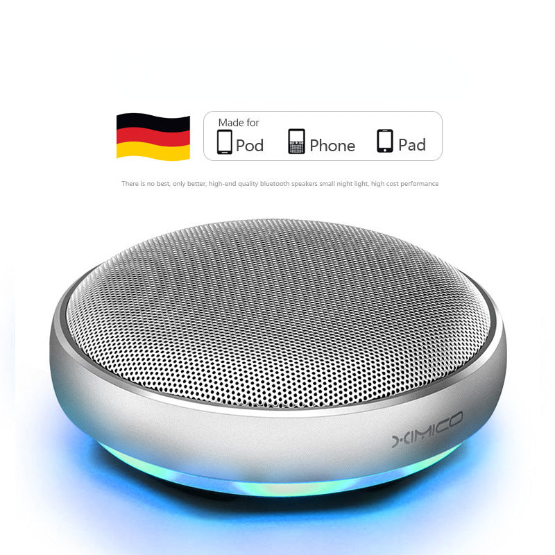 New Wireless Metal Bluetooth Speaker with Bass Boost and Colorful Lights