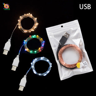 Button-Shaped Christmas Colorful String Lights - Fresh Flower Cake Decoration - Copper Wire LED Battery Christmas Lights