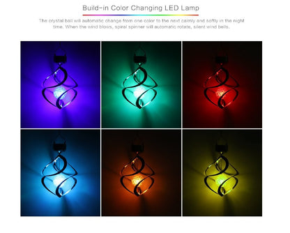 Solar-Powered Color-Changing Wind Chime Light