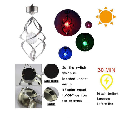 Solar-Powered Color-Changing Wind Chime Light