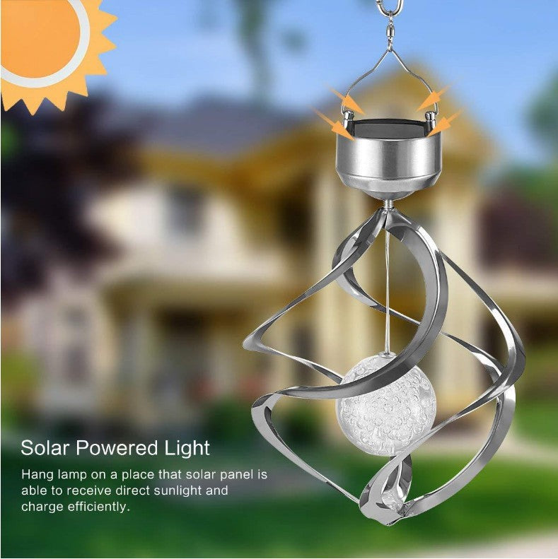 Solar-Powered Color-Changing Wind Chime Light