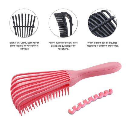 Women's Hair Care Kit - Shampoo, Octopus Comb, Hairdressing, Big Bend Comb, Straight Roll Shape Octopus Rib Comb