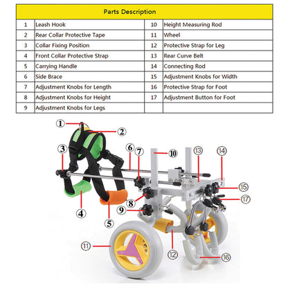 Pet Rehabilitation Walking Assistance Car, Puppy Disabled Car, and Two-Wheeled Scooter for Dogs