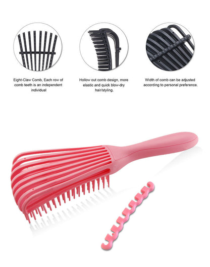 Women's Hair Care Kit - Shampoo, Octopus Comb, Hairdressing, Big Bend Comb, Straight Roll Shape Octopus Rib Comb