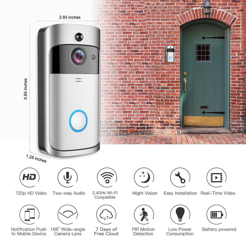 Smart Visual Intercom Wireless Doorbell Cat Eye V5 - Home WiFi Remote Video Monitoring Camera