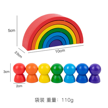 Rainbow Arch Wooden Building Blocks Set