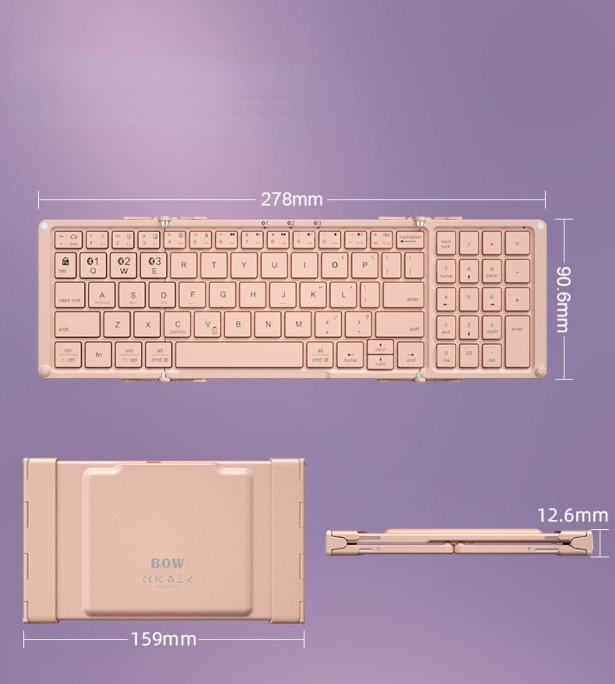 Portable Mini Keyboard for Mobile Phones and Tablets