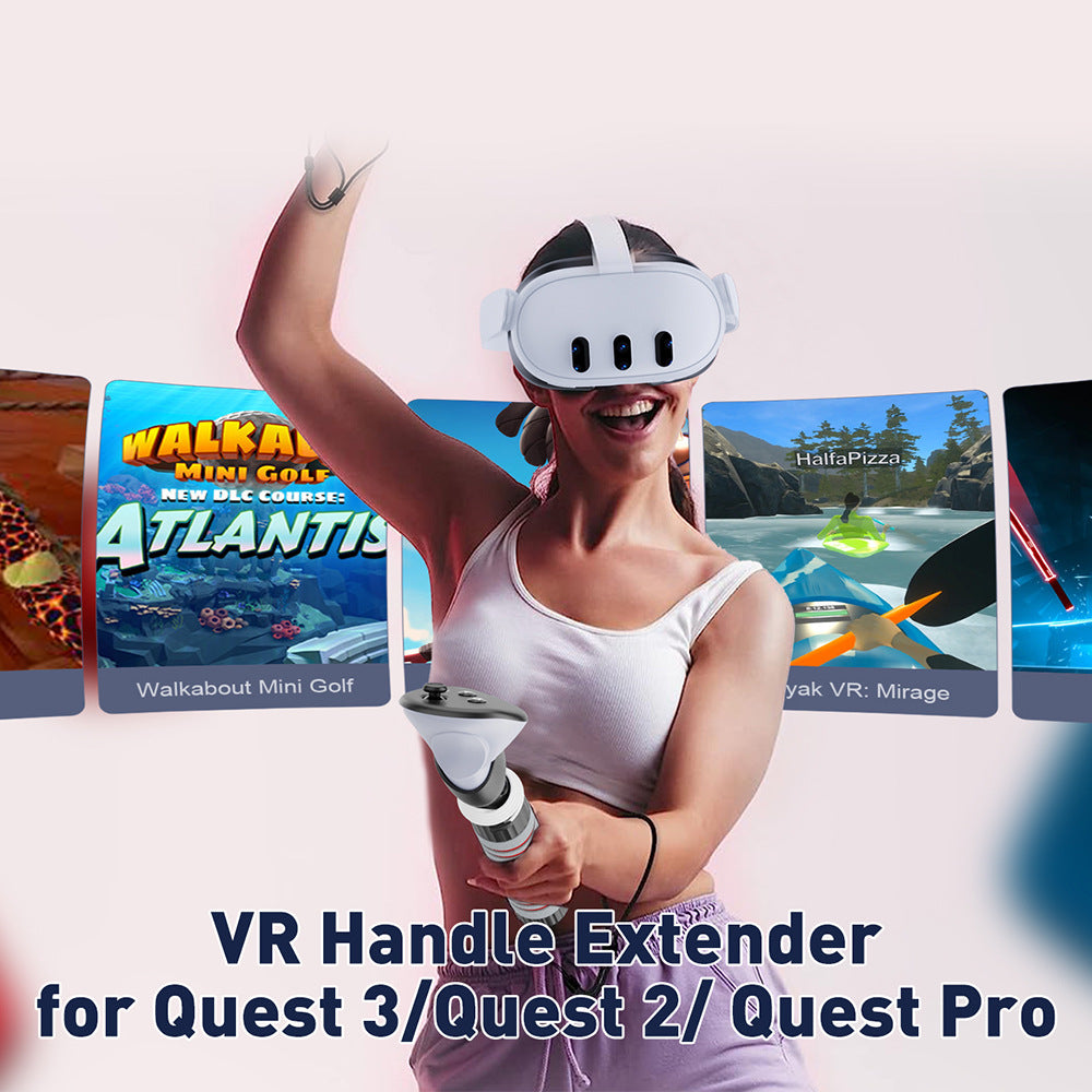 Meta Quest 3 Golf Controller Handle Extension - VR Headset Accessory for Enhanced Gaming Grip and Control