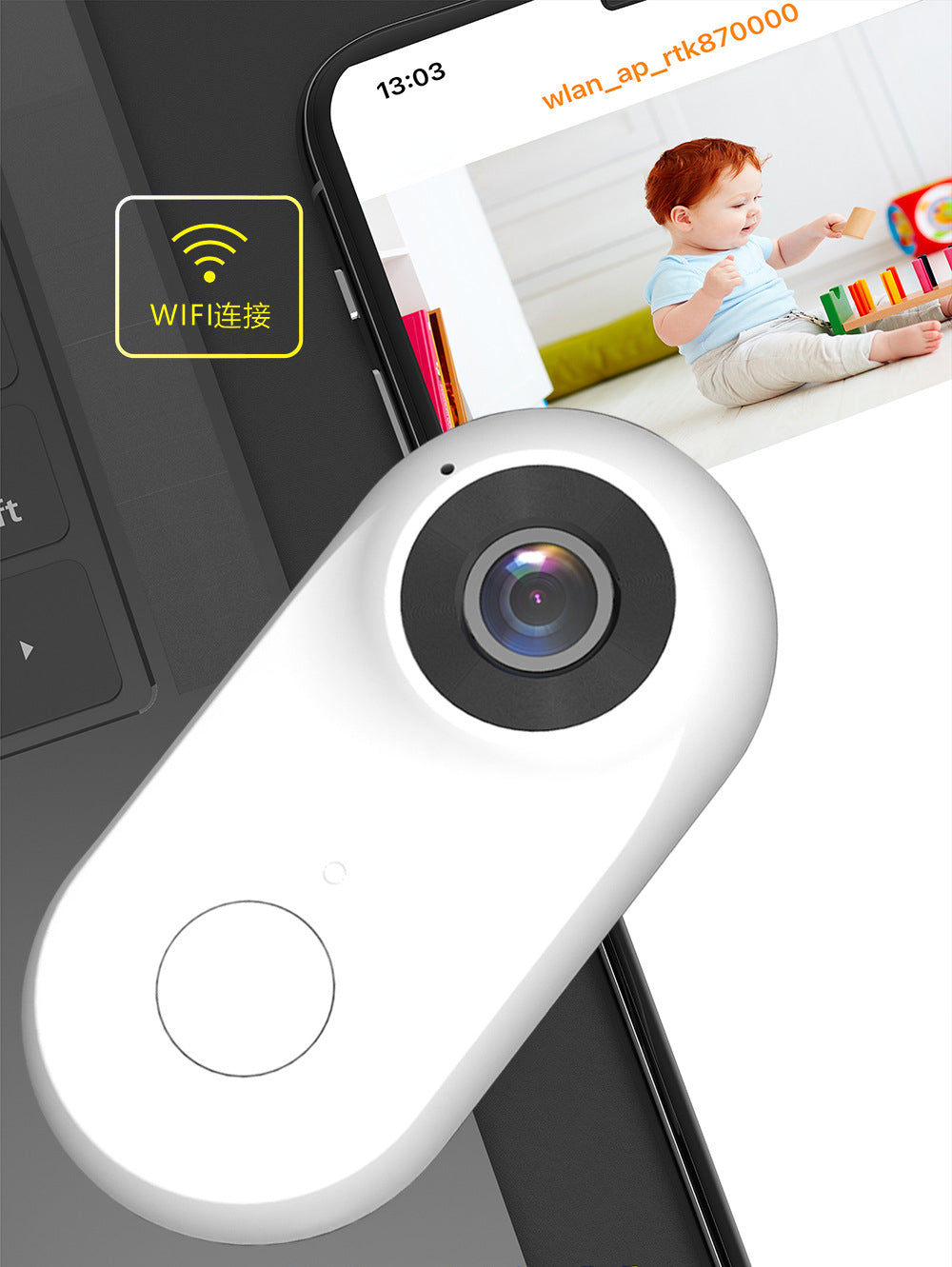 WiFi Thumb-Sized Sports Camera - 1080p HD Magnetic Outdoor Cycling, Hiking, and Recording Action Camera