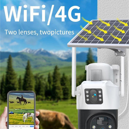 Solar-Powered 360° Outdoor Security Camera | Wireless HD Night Vision with Remote Access