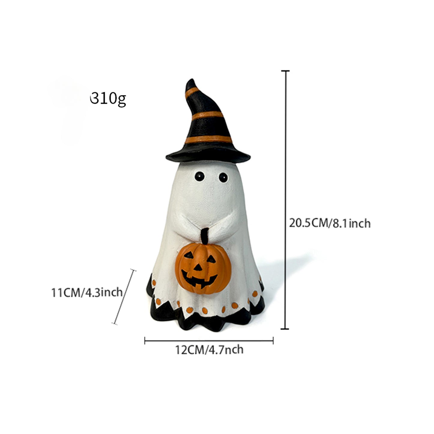 Halloween Ghost & Pumpkin Resin Figurines – Party Props & Decorations