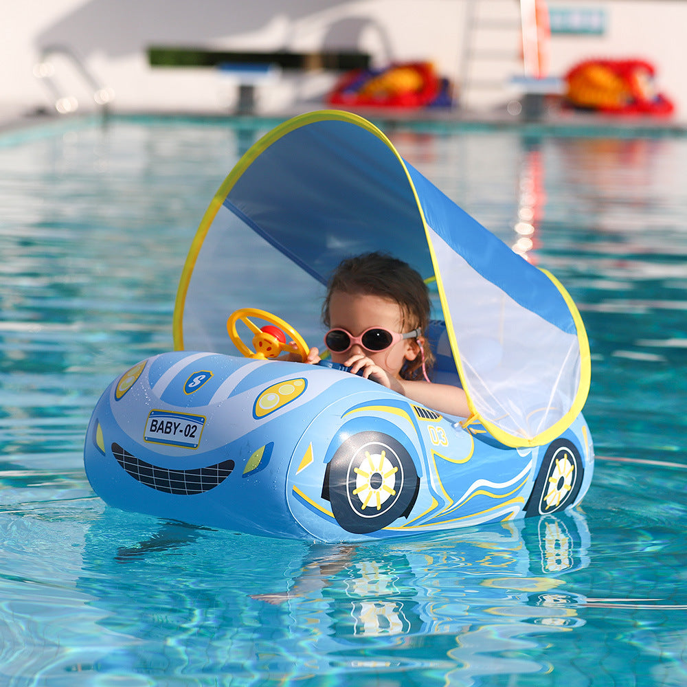 Swimbobo Baby Swim Seat Float – Jungle Design with Steering Wheel and Horn, Thickened PVC