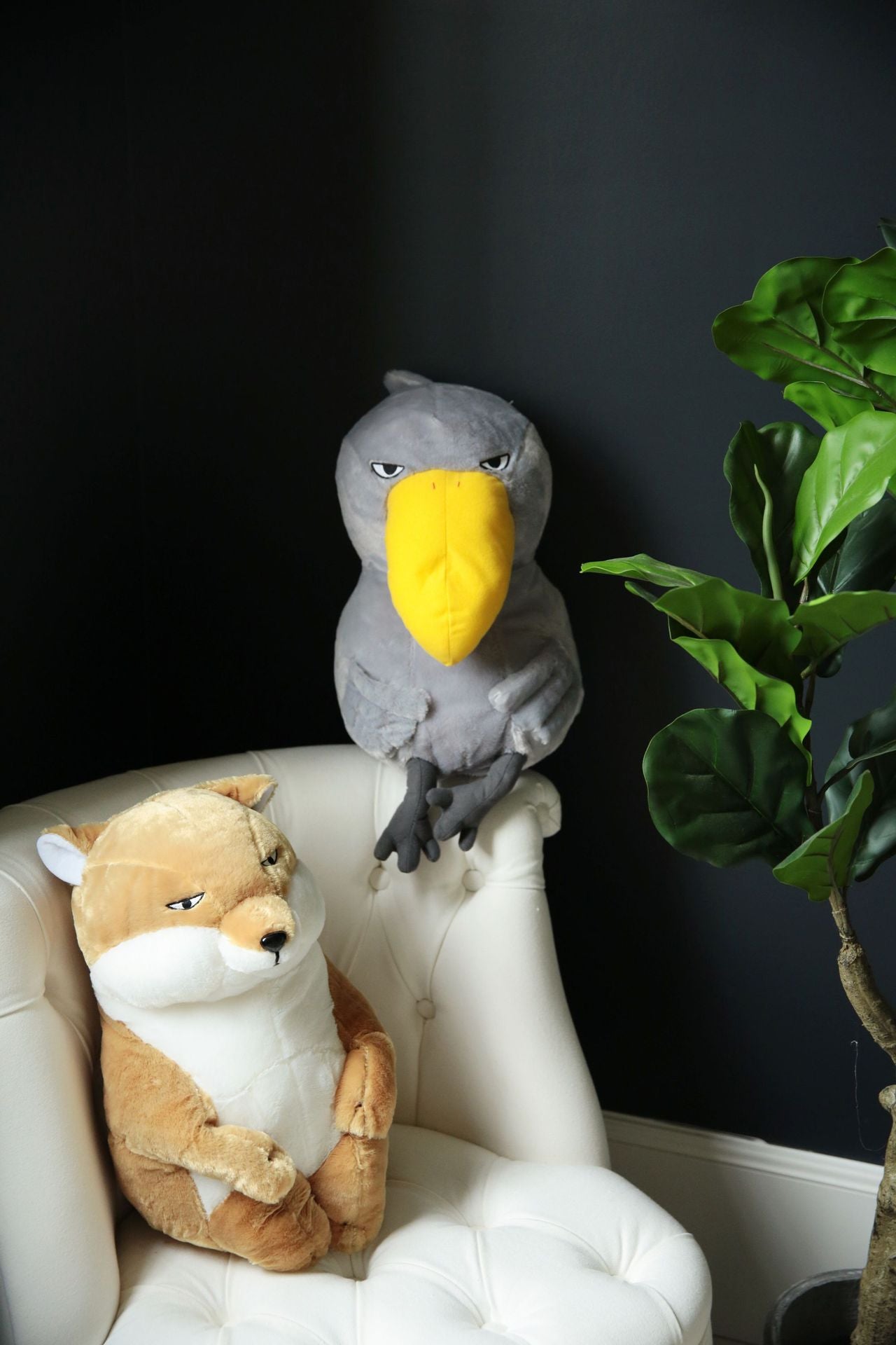 Japanese Buddhist Inspired Plush Toy Collection - Mourning, Sitting Posture, Toucans, Whales, Storks, and Tibetan Foxes