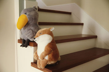 Japanese Buddhist Inspired Plush Toy Collection - Mourning, Sitting Posture, Toucans, Whales, Storks, and Tibetan Foxes