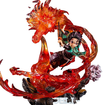 Demon Slayer Blade Fantasy House Jane Carved Stove Gate Tanjiro Fire Kagura Figure Ornament