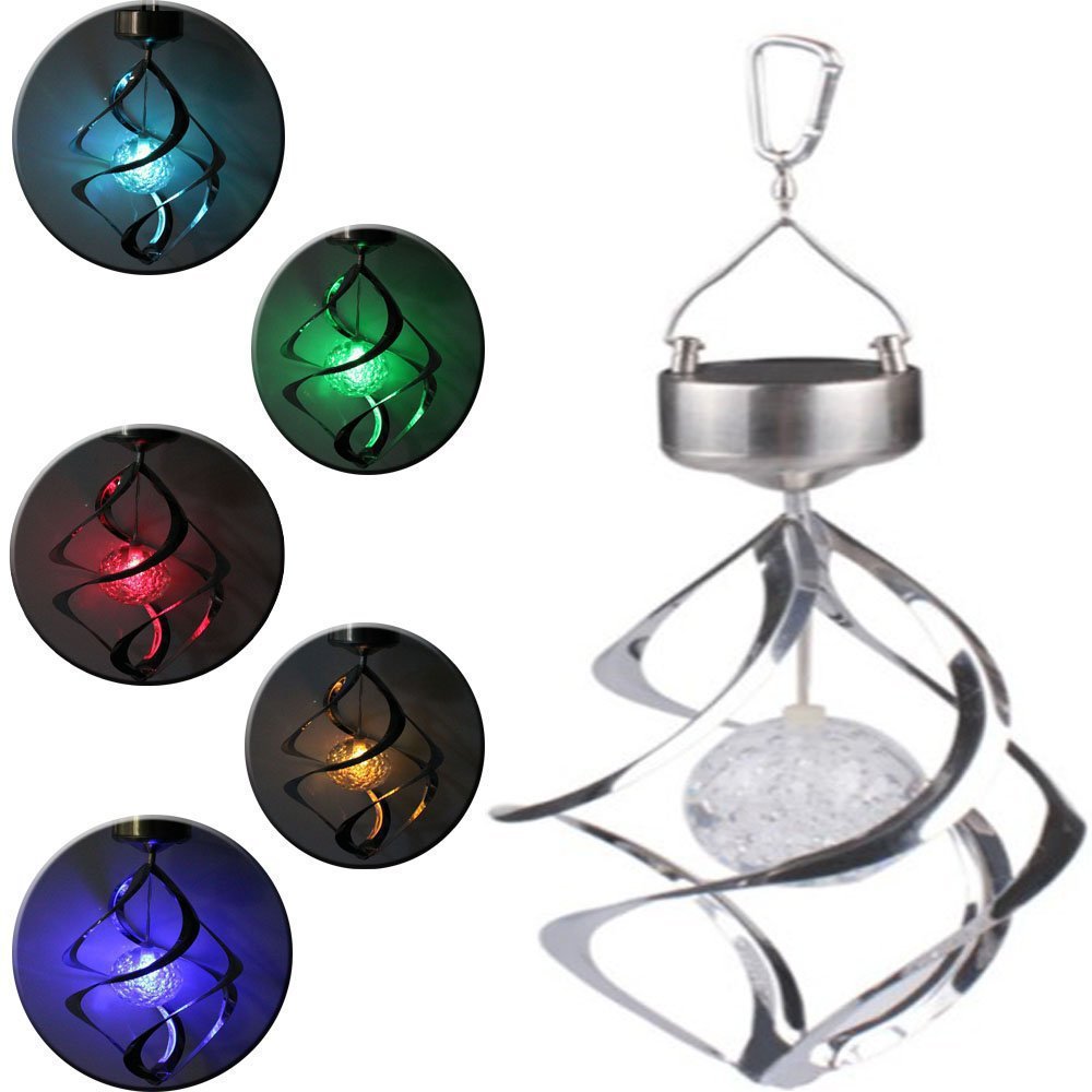 Solar-Powered Color-Changing Wind Chime Light