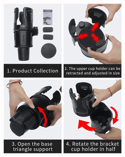 Multifunctional Car Water Cup Holder - Vehicle Beverage Holder with Switch Lock