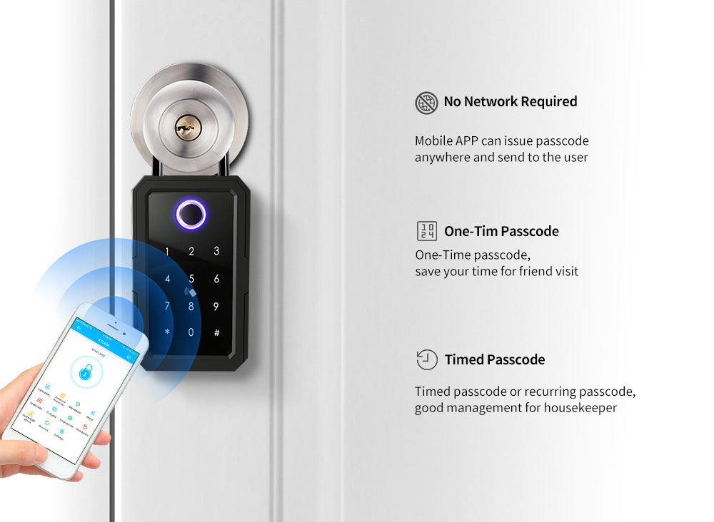 Fingerprint Key Box Password Storage Box - WiFi Enabled TTLock Bluetooth Fingerprint Lock