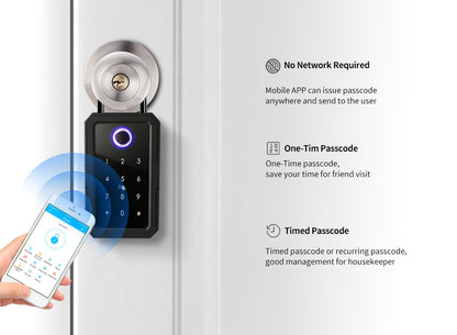 Fingerprint Key Box Password Storage Box - WiFi Enabled TTLock Bluetooth Fingerprint Lock