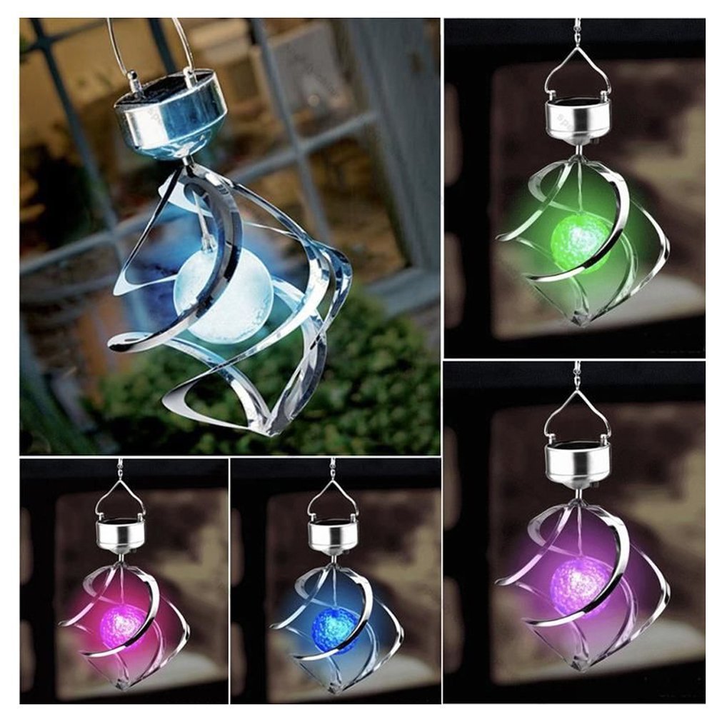 Solar-Powered Color-Changing Wind Chime Light