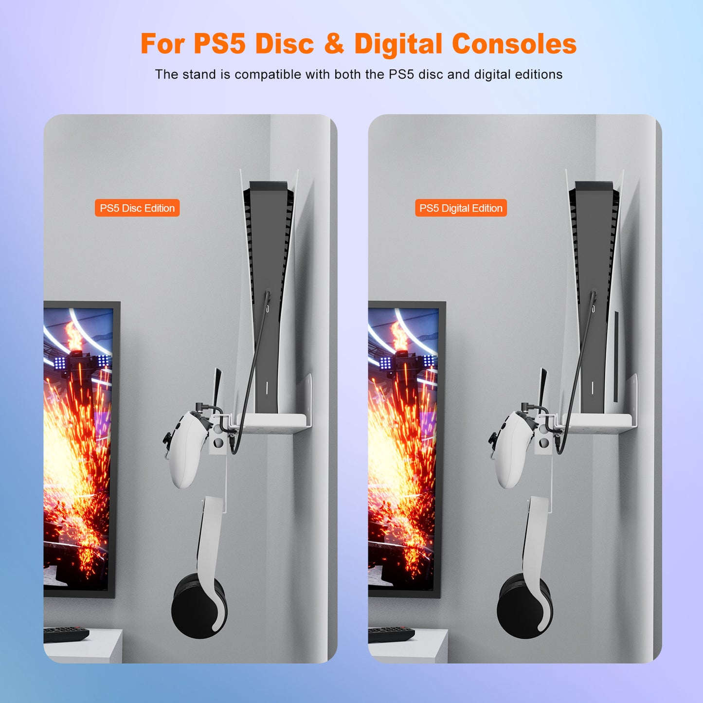 Wall Mount Stand for PS5 Consoles