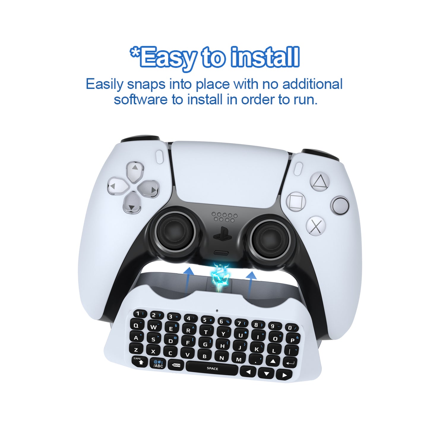 PS5 Wireless Bluetooth External Keyboard with Built-in Speaker for Voice Chat