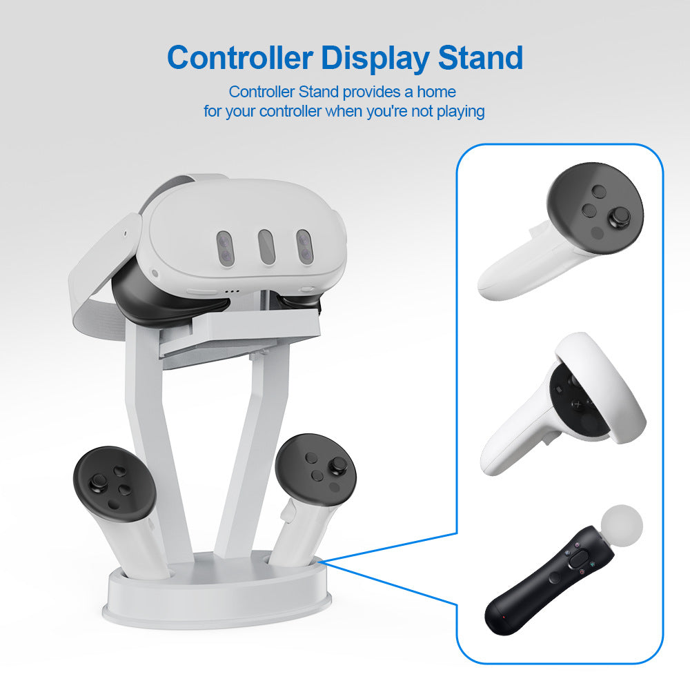 Meta Quest 3/Oculus Quest 2 VR Glasses and Controller Stand - Desktop Storage Rack and Accessories Organizer