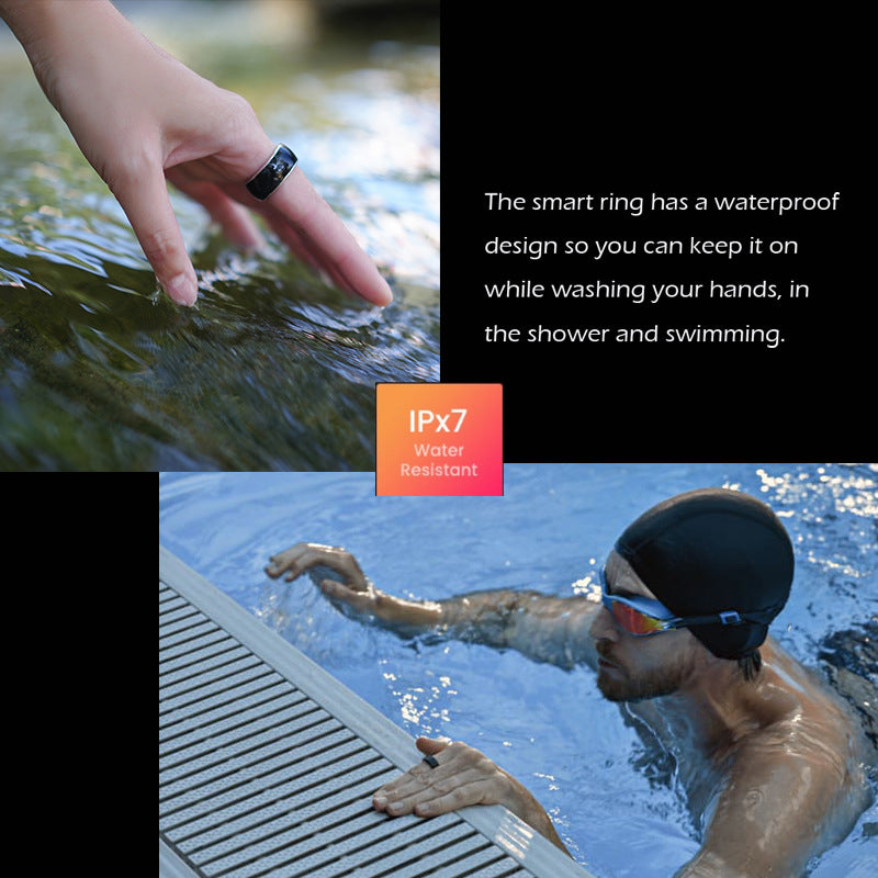 Smart Ring High-Tech Ring with Heart Rate, Blood Oxygen, Sleep Monitoring, Waterproof, Bluetooth Connectivity