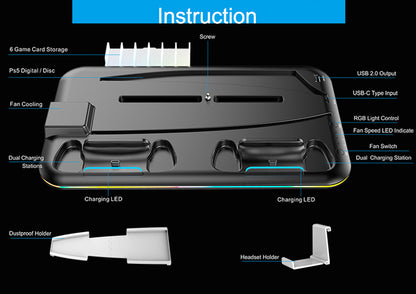 PS5 Charging Dock with RGB Lighting