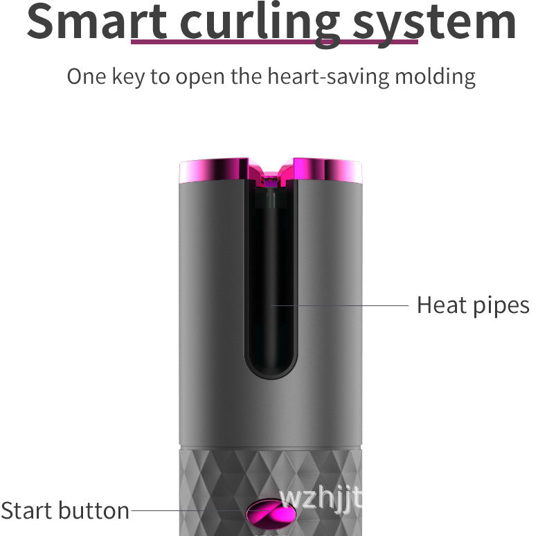 Portable USB Charging Automatic Curler with Wireless LCD Display - Multifunctional and Intelligent Hair Styling Tool