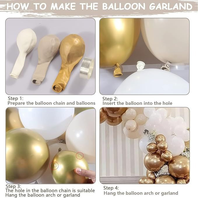 Platinum Balloon Set - Gold Balloon Decor for Birthday Parties, Celebrations & Event Decorations