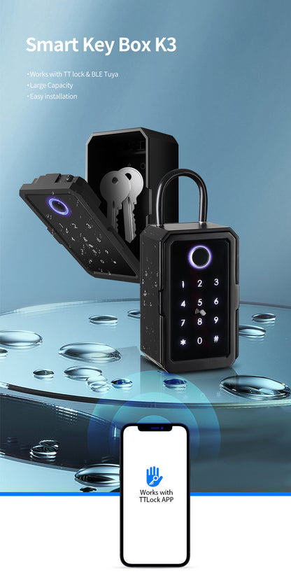 Fingerprint Key Box Password Storage Box - WiFi Enabled TTLock Bluetooth Fingerprint Lock