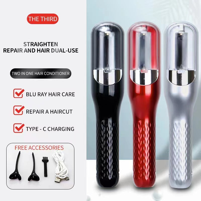 Rechargeable 2-in-1 Hair Trimmer & Styler - Multifunctional Split-End Trimmer and Hair Styling Tool