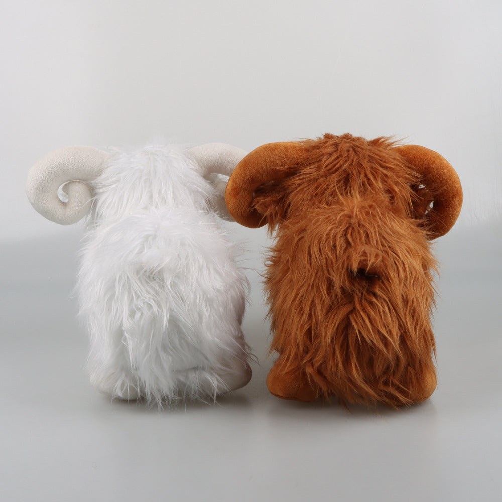 Highland Woolly Ram Sheep Plush Toy - Highland Sheep Wool Fleece Dolls