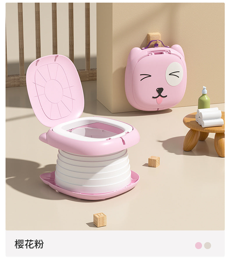 Children's folding toilet for travel; portable potty for boys and girls; car seat for babies