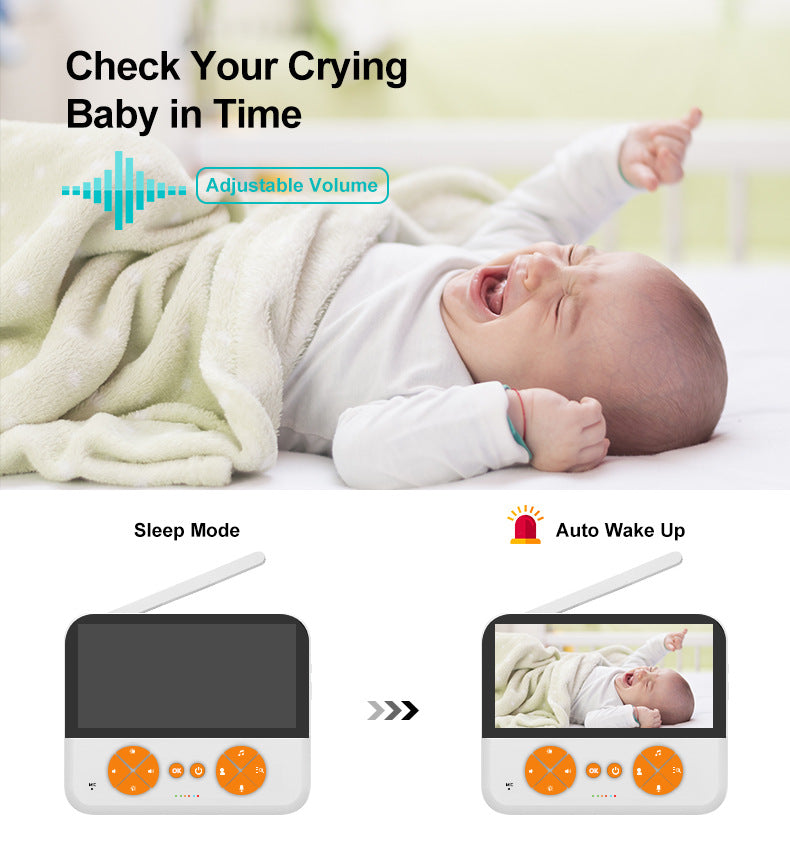 5-Inch Display Baby Monitor with Two-Way Audio and 355° Video Surveillance