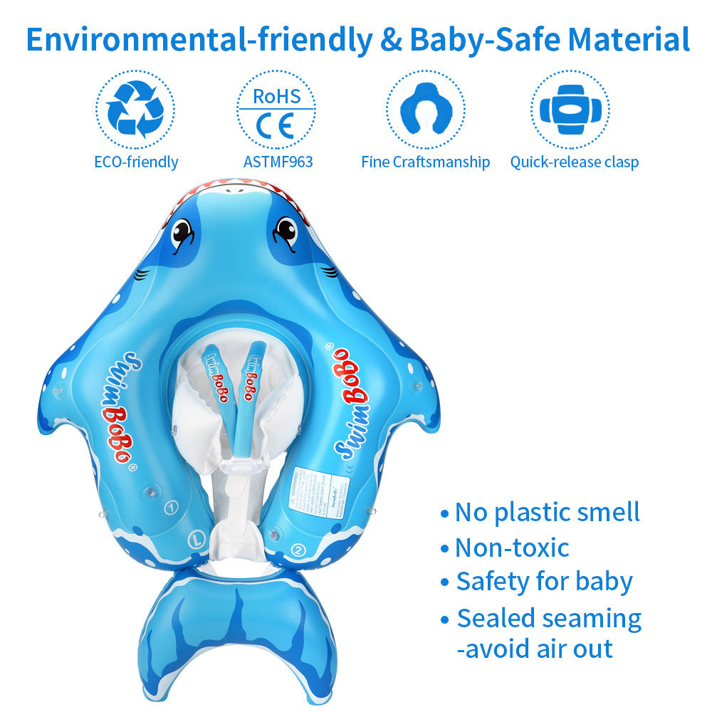 Swimbobo Baby Swim Float with Seat – Anti-Slip Underarm Float with Canopy & Shoulder Straps