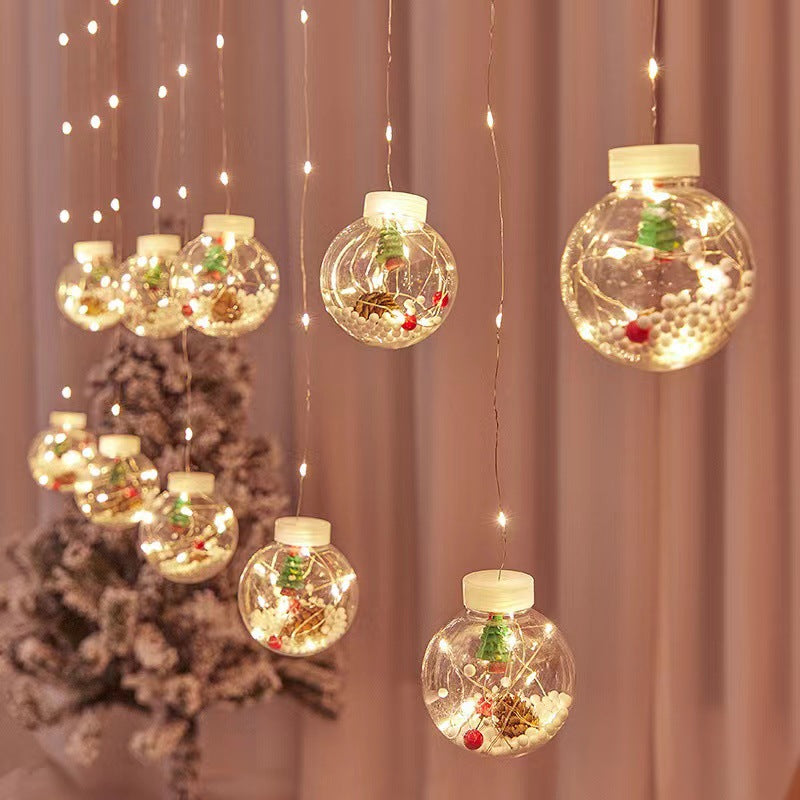 LED String Lights - Christmas Wishing Balls, Curtain Lights, Colorful Snowman, Christmas Tree, Window Decor, Wire Lights Curtain for Window Decoration