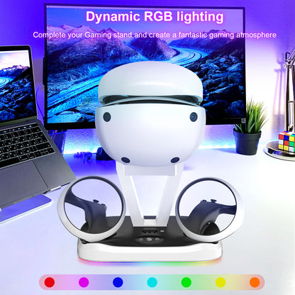 PS5 VR2 Magnetic Charging Dock with RGB Lighting - Gaming Accessory for PS VR2 and VR Headset Storage