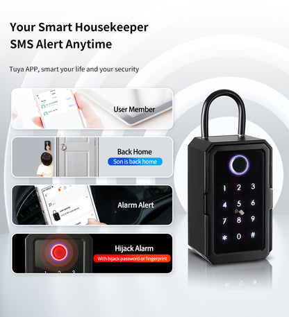 Fingerprint Key Box Password Storage Box - WiFi Enabled TTLock Bluetooth Fingerprint Lock