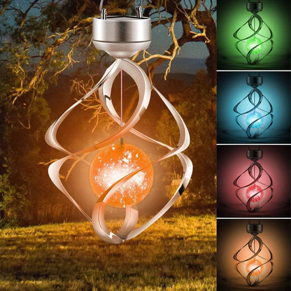 Solar-Powered Color-Changing Wind Chime Light