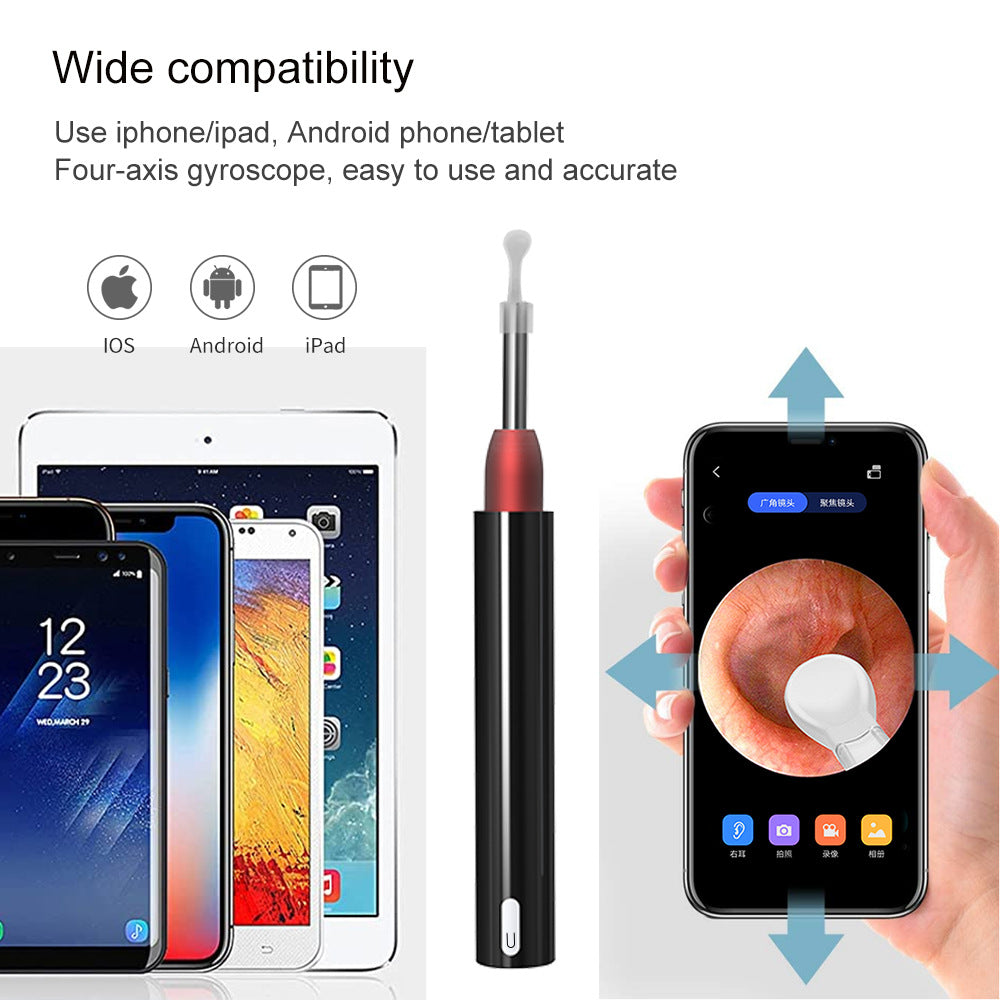 High-Definition Visual Ear Scoop - Wireless Ear Cleaning Tool & Oral Endoscope with 5MP Camera, 3.9mm Lens, and 6 LED Lights