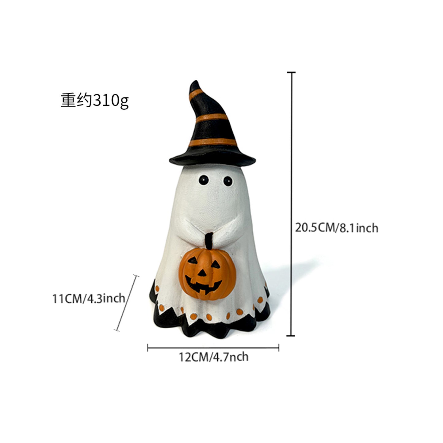 Halloween Ghost & Pumpkin Resin Figurines – Party Props & Decorations