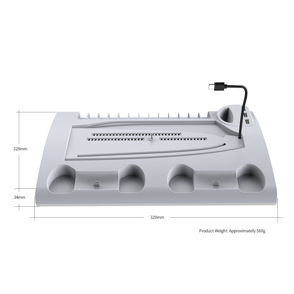 PS5Slim/PS5 Multi-Functional Stand with Dual Controller Charger and Headphone Storage - PS5 Game Accessory - DOBE TP5-3570