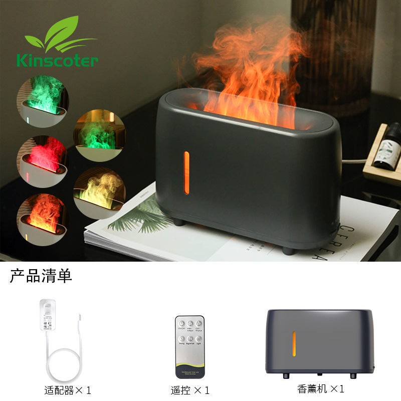 Remote-Controlled Colorful Flame Humidifier - Flame Aromatherapy Machine, Essential Oil Diffuser, Fragrance Sprayer, and Ambient Light