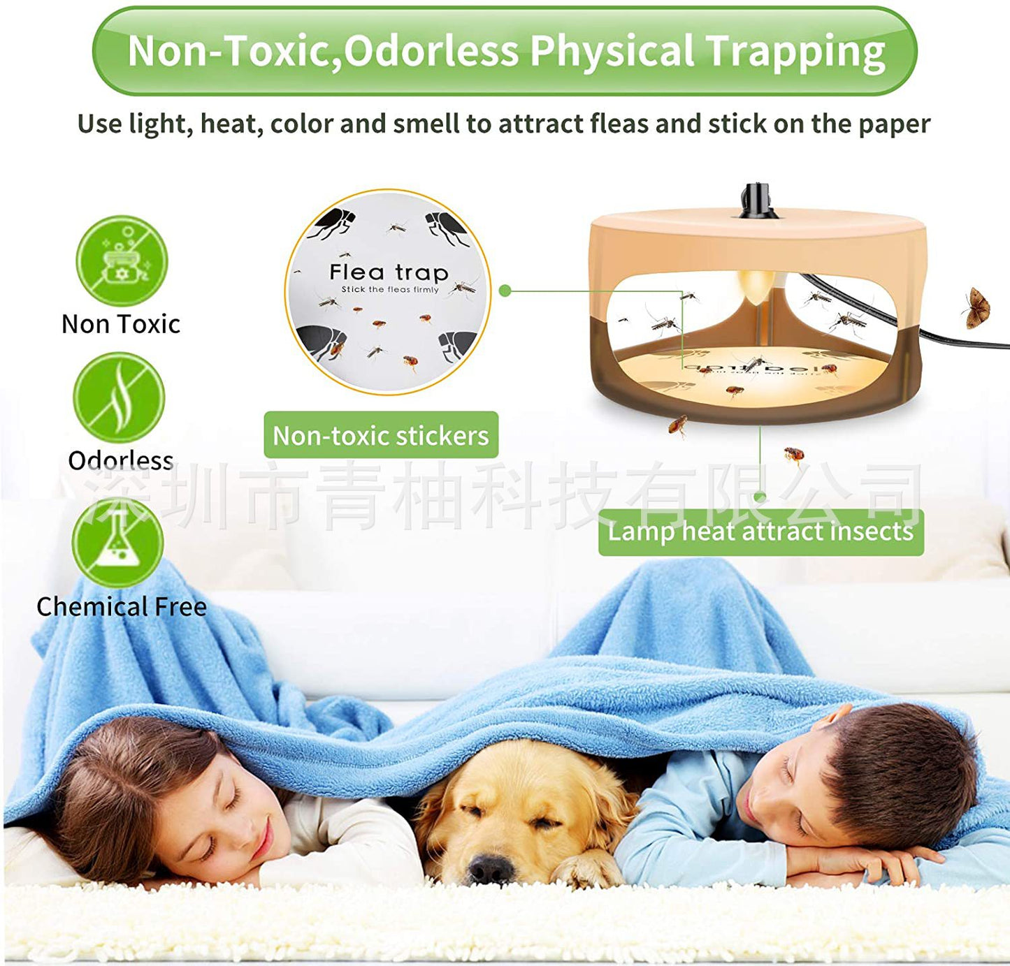 Authentic Flea Trap for Pets - Household Flea Light with Genuine Flea Stickers