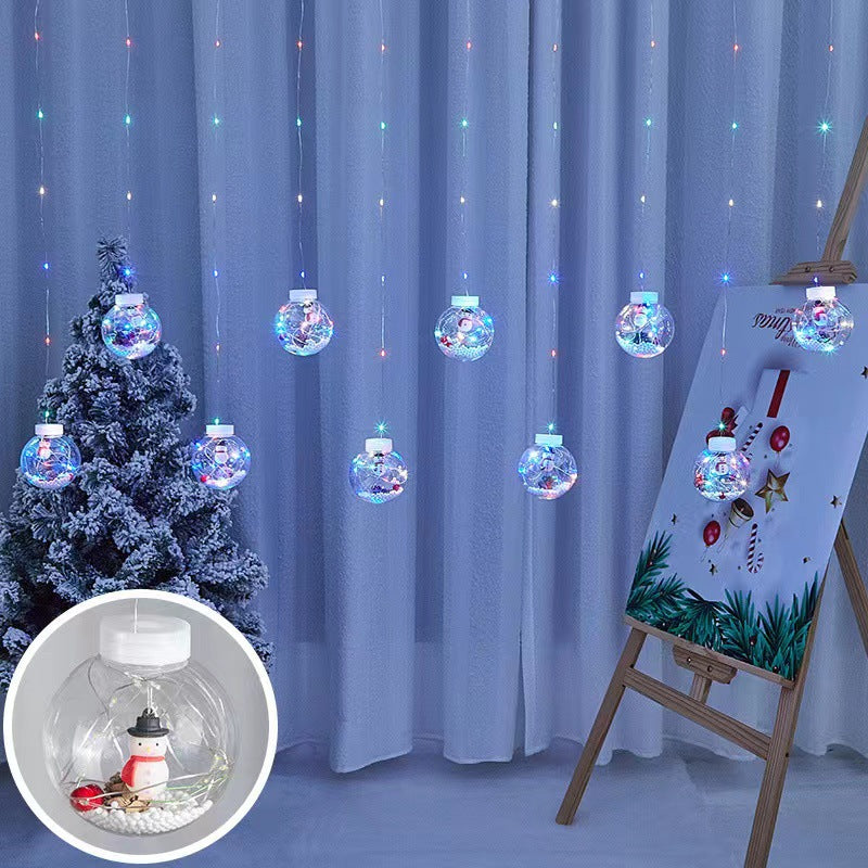 LED String Lights - Christmas Wishing Balls, Curtain Lights, Colorful Snowman, Christmas Tree, Window Decor, Wire Lights Curtain for Window Decoration