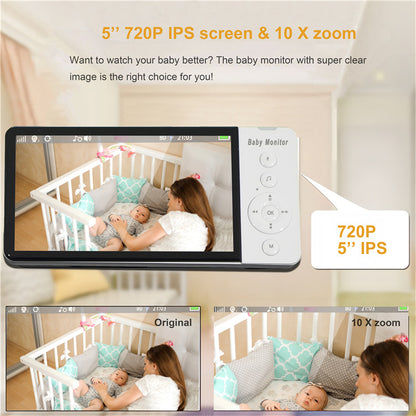 5-Inch 1080P Baby Monitor – High-Definition Baby Surveillance Camera