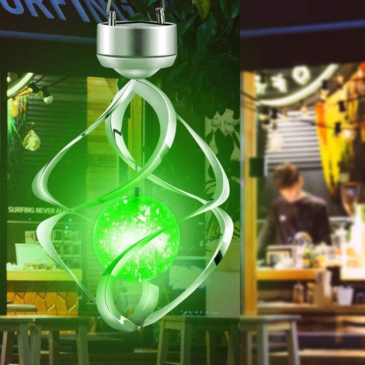 Solar-Powered Color-Changing Wind Chime Light