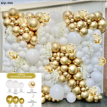 Platinum Balloon Set - Gold Balloon Decor for Birthday Parties, Celebrations & Event Decorations